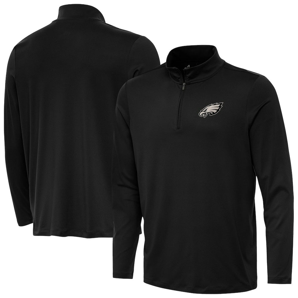 Philadelphia Eagles Antigua Reprocess Quarter-Zip Top Black
