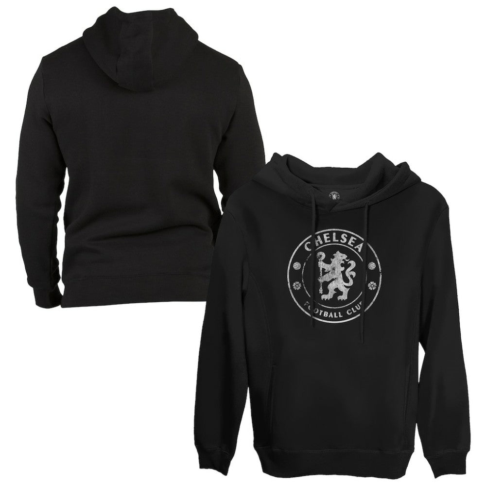 Chelsea 1863FC Monochrome Badge Fleece Pullover Hoodie Black