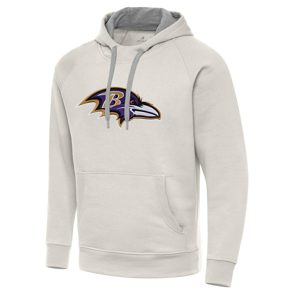 Baltimore Ravens Antigua Victory Raglan Pullover Hoodie Cream