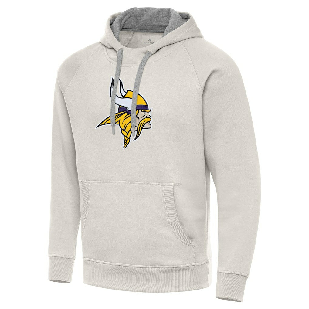 Minnesota Vikings Antigua Victory Raglan Pullover Hoodie Cream
