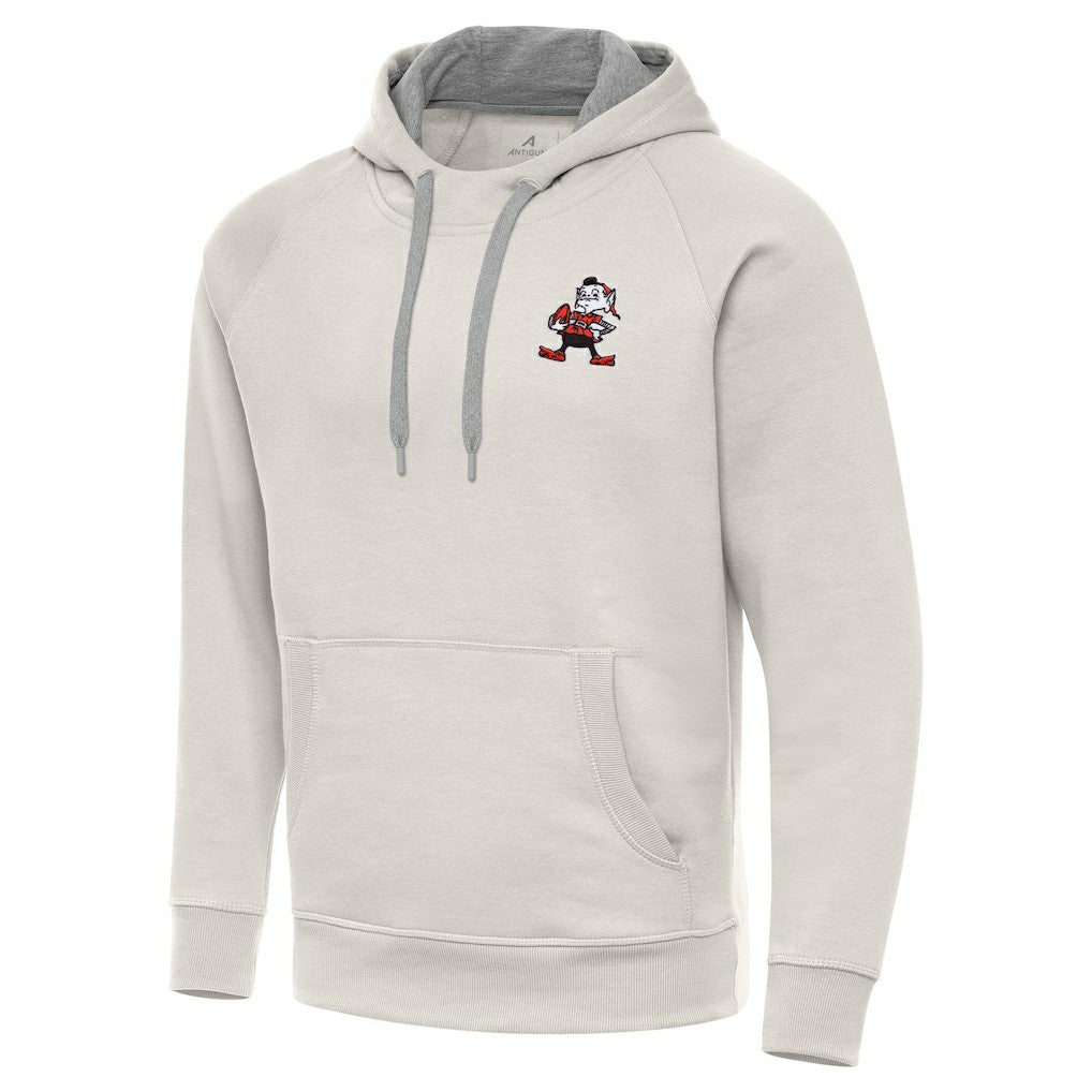 Cleveland Browns Antigua Victory Raglan Pullover Hoodie Cream