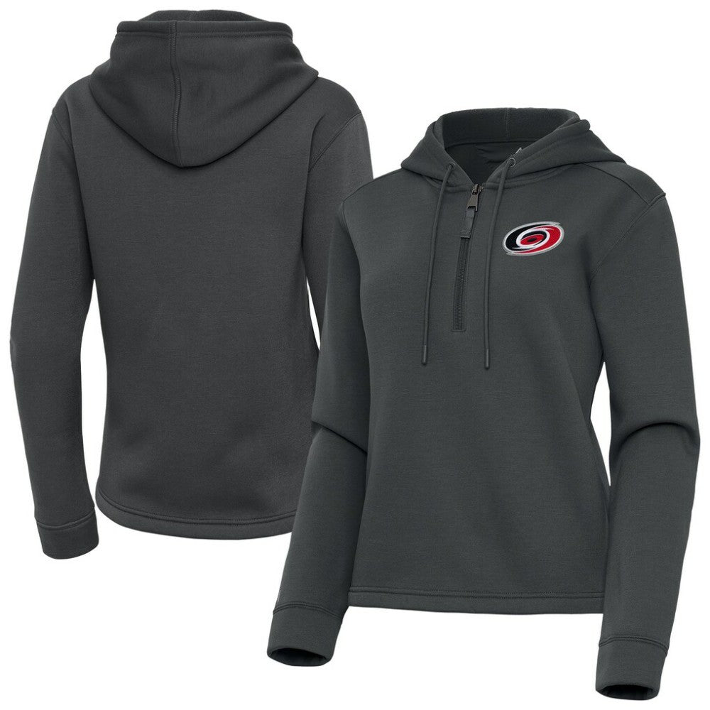 NHL Carolina Hurricanes Antigua Women's Contemporary Quarter-Zip Hoodie - Pewter