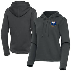 NHL Buffalo Sabres Antigua Women's Contemporary Quarter-Zip Hoodie - Pewter