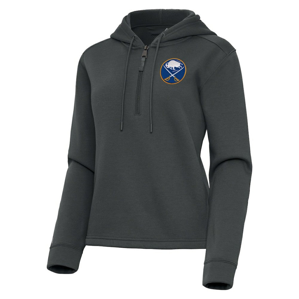 NHL Buffalo Sabres Antigua Women's Contemporary Quarter-Zip Hoodie - Pewter