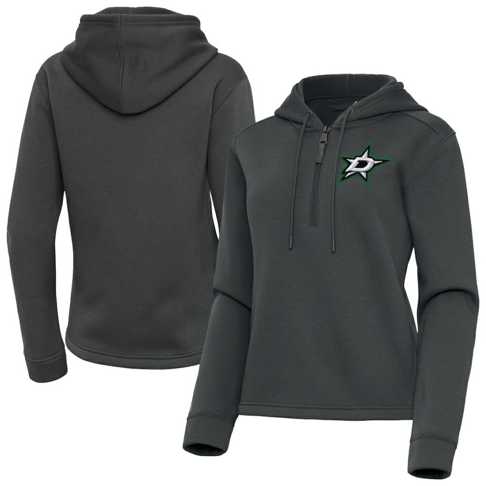 NHL Dallas Stars Antigua Women's Contemporary Quarter-Zip Hoodie - Pewter