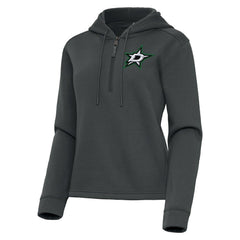 NHL Dallas Stars Antigua Women's Contemporary Quarter-Zip Hoodie - Pewter