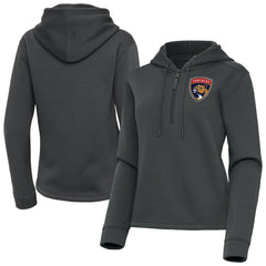 NHL Florida Panthers Antigua Women's Contemporary Quarter-Zip Hoodie - Pewter