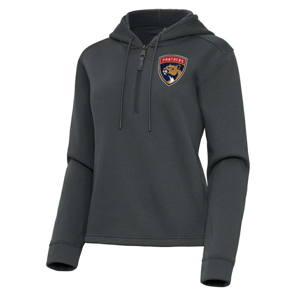 NHL Florida Panthers Antigua Women's Contemporary Quarter-Zip Hoodie - Pewter