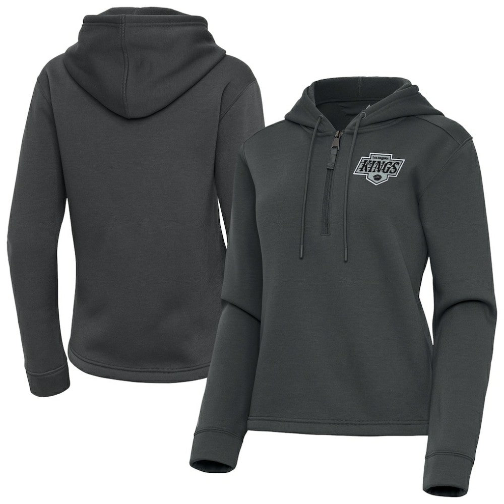 NHL Los Angeles Kings Antigua Women's Contemporary Quarter-Zip Hoodie - Pewter