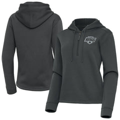 NHL Los Angeles Kings Antigua Women's Contemporary Quarter-Zip Hoodie - Pewter