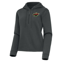 NHL Minnesota Wild Antigua Women's Contemporary Quarter-Zip Hoodie - Pewter