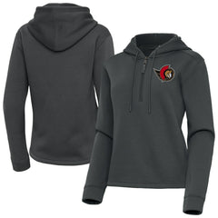 NHL Ottawa Senators Antigua Women's Contemporary Quarter-Zip Hoodie - Pewter