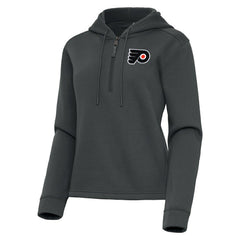 NHL Philadelphia Flyers Antigua Women's Contemporary Quarter-Zip Hoodie - Pewter
