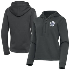 NHL Toronto Maple Leafs Antigua Women's Contemporary Quarter-Zip Hoodie - Pewter