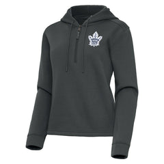 NHL Toronto Maple Leafs Antigua Women's Contemporary Quarter-Zip Hoodie - Pewter