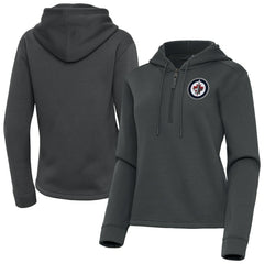 NHL Winnipeg Jets Antigua Women's Contemporary Quarter-Zip Hoodie - Pewter
