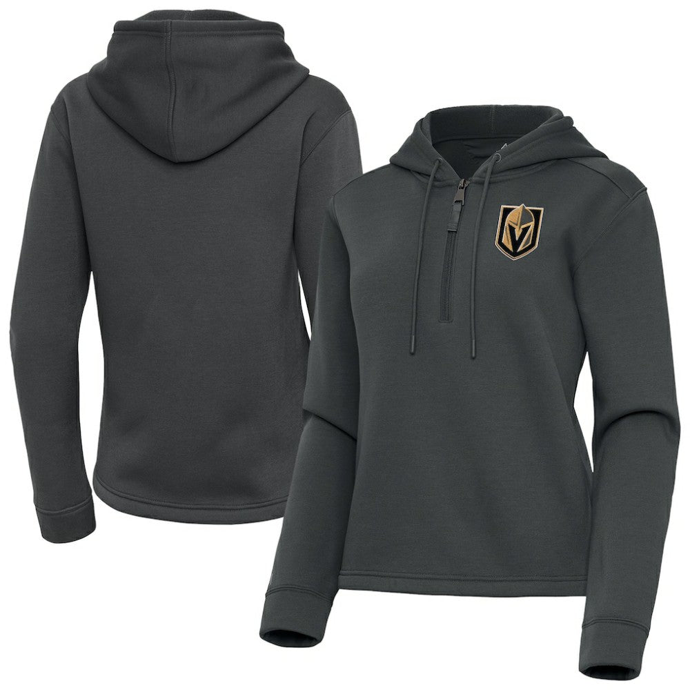 NHL Vegas Golden Knights Antigua Women's Contemporary Quarter-Zip Hoodie - Gray