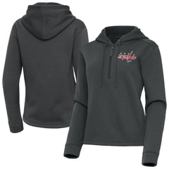 NHL Washington Capitals Antigua Women's Contemporary Quarter-Zip Hoodie - Pewter