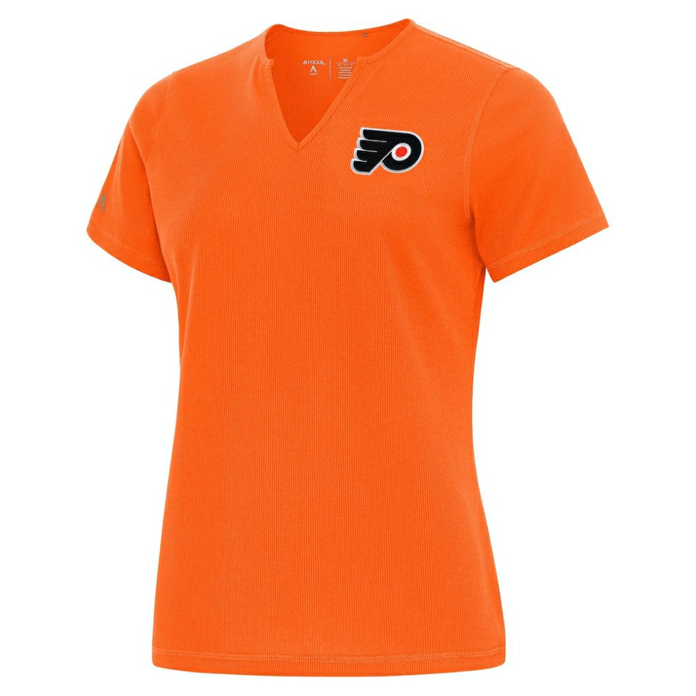 NHL Philadelphia Flyers Antigua Traveler Rib V-Neck T-Shirt - Orange