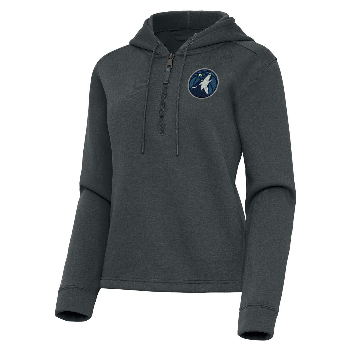 Minnesota Timberwolves Antigua Women's Contemporary Quarter-Zip Hoodie Pewter