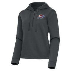 Oklahoma City Thunder Antigua Women's Contemporary Quarter-Zip Hoodie Pewter