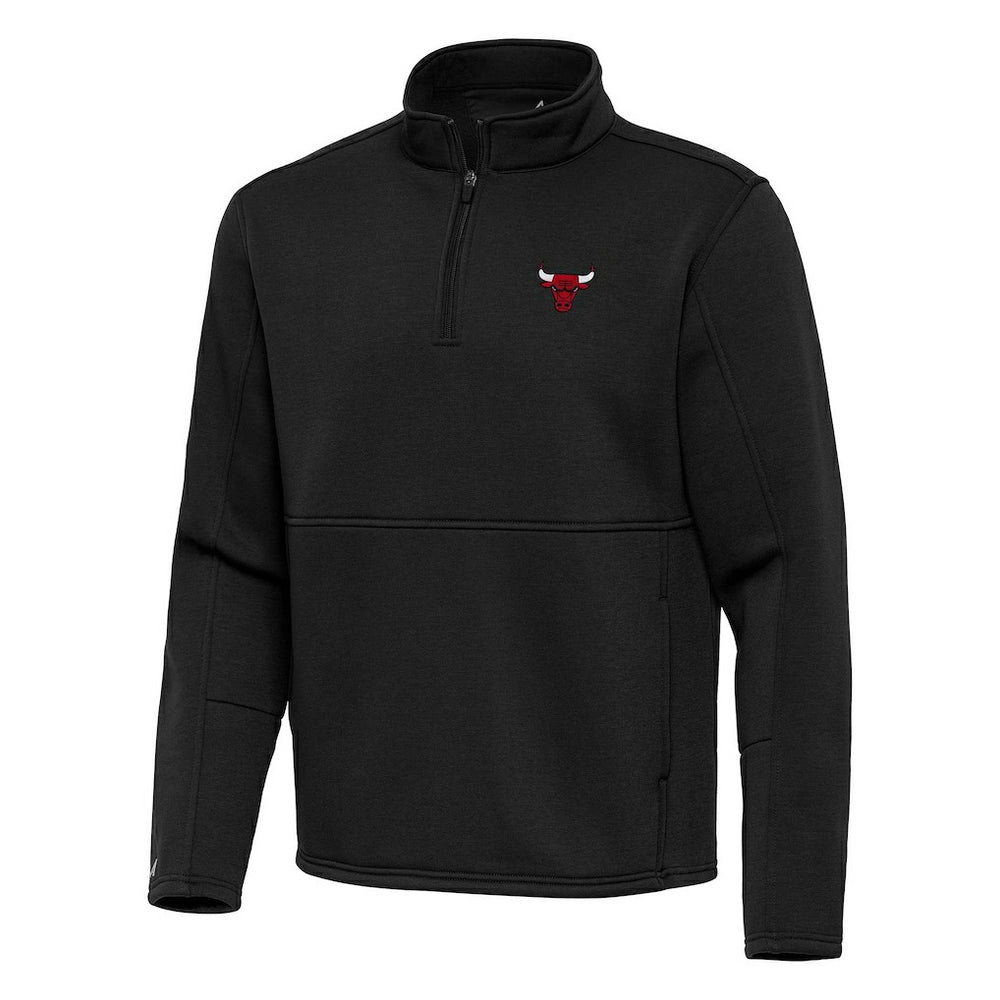 Chicago Bulls Antigua Twist Quarter-Zip Pullover Top - Black