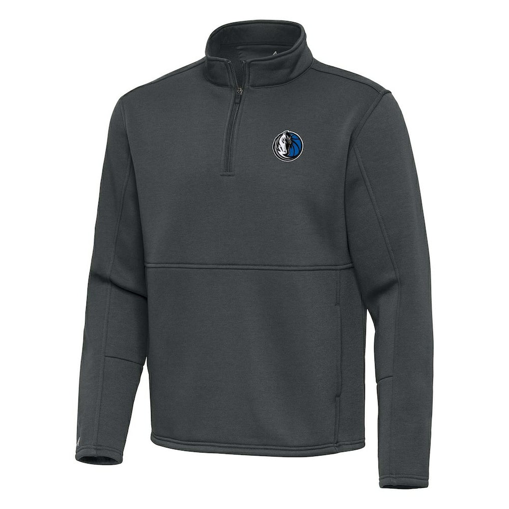 Dallas Mavericks Antigua Twist Quarter-Zip Pullover Top - Pewter