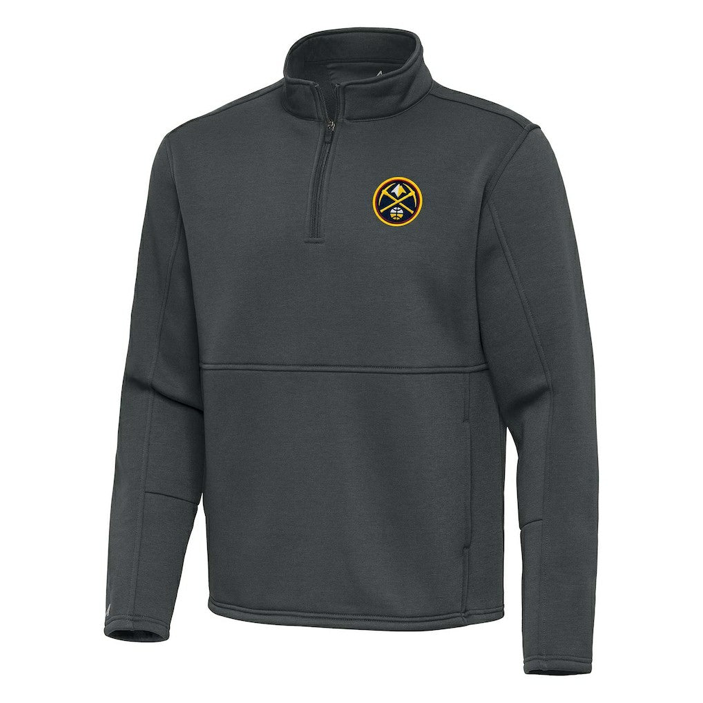 Denver Nuggets Antigua Twist Quarter-Zip Pullover Top - Pewter