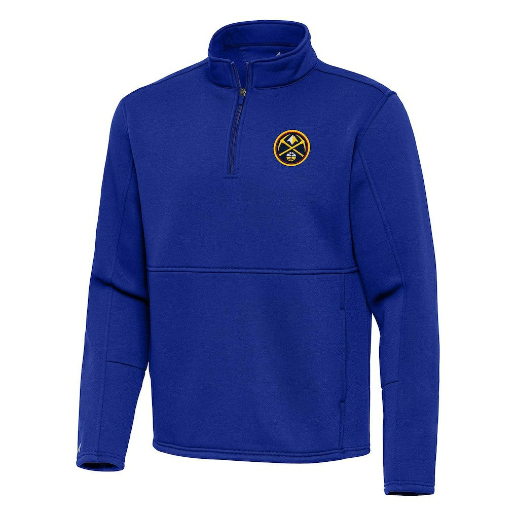 Denver Nuggets Antigua Twist Quarter-Zip Pullover Top - Blue