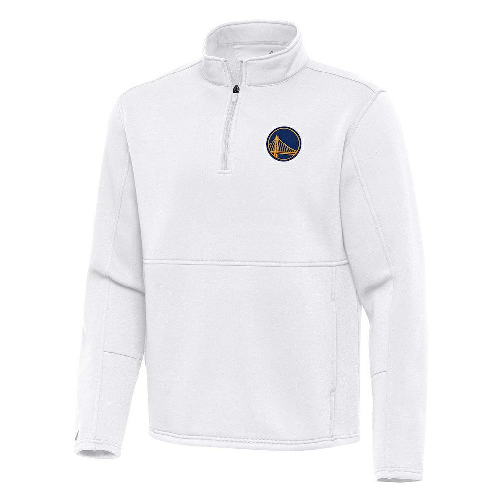 Golden State Warriors Antigua Twist Quarter-Zip Pullover Top - White
