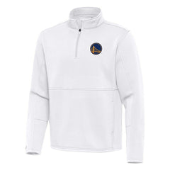 Golden State Warriors Antigua Twist Quarter-Zip Pullover Top - White