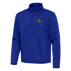 Golden State Warriors Antigua Twist Quarter-Zip Pullover Top - Royal