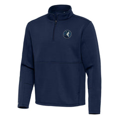 Minnesota Timberwolves Antigua Twist Quarter-Zip Pullover Top - Navy