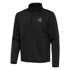 Minnesota Timberwolves Antigua Twist Quarter-Zip Pullover Top - Black