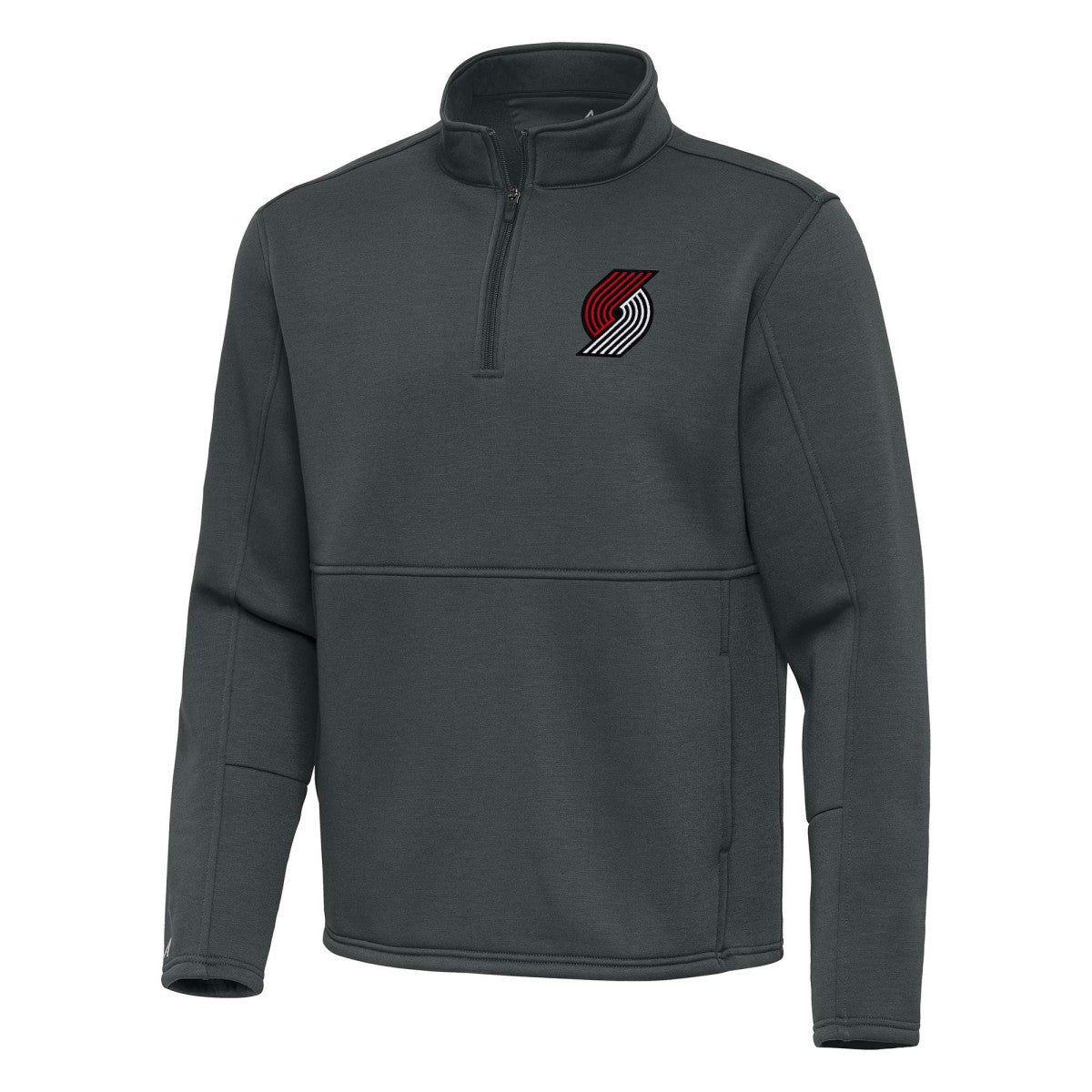 Portland Trail Blazers Antigua Twist Quarter-Zip Pullover Top - Pewter