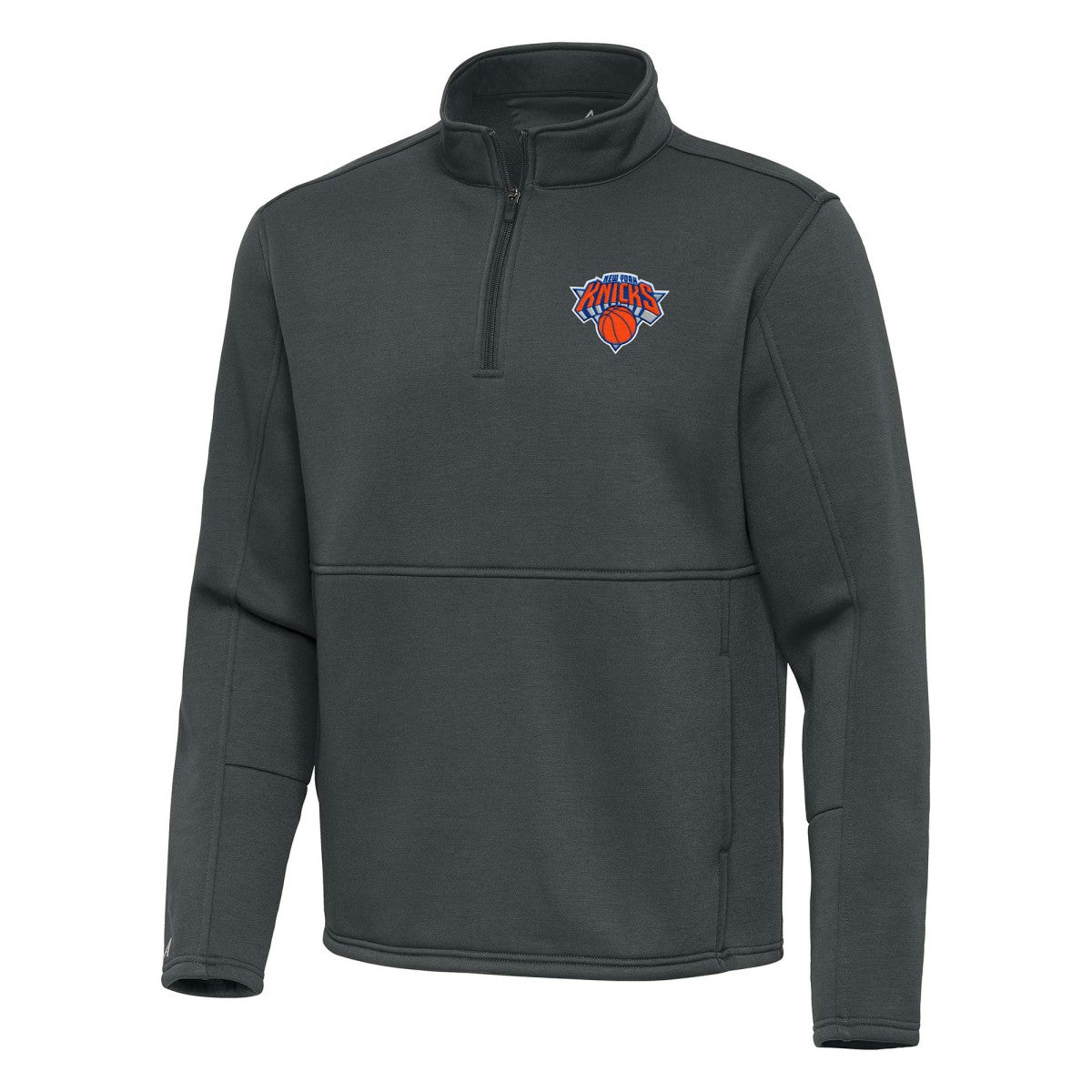 New York Knicks Antigua Twist Quarter-Zip Pullover Top - Pewter