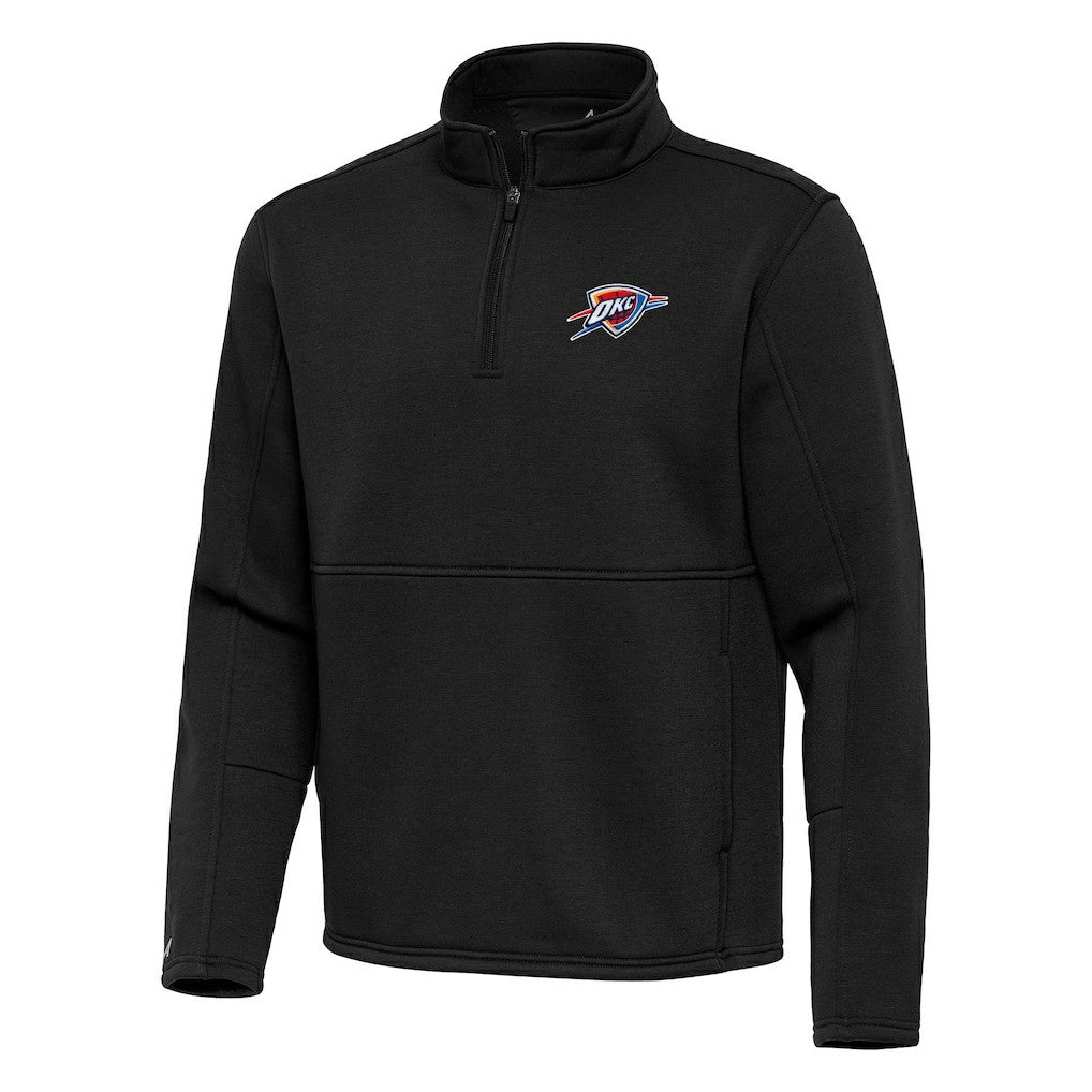 Oklahoma City Thunder Antigua Twist Quarter-Zip Pullover Top - Black