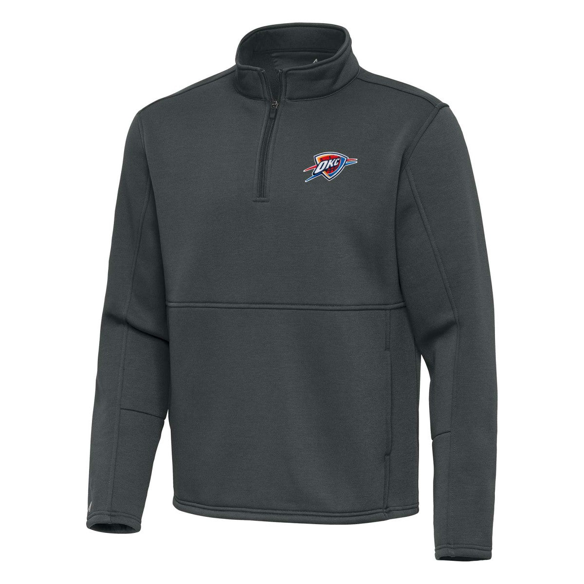 Oklahoma City Thunder Antigua Twist Quarter-Zip Pullover Top - Pewter
