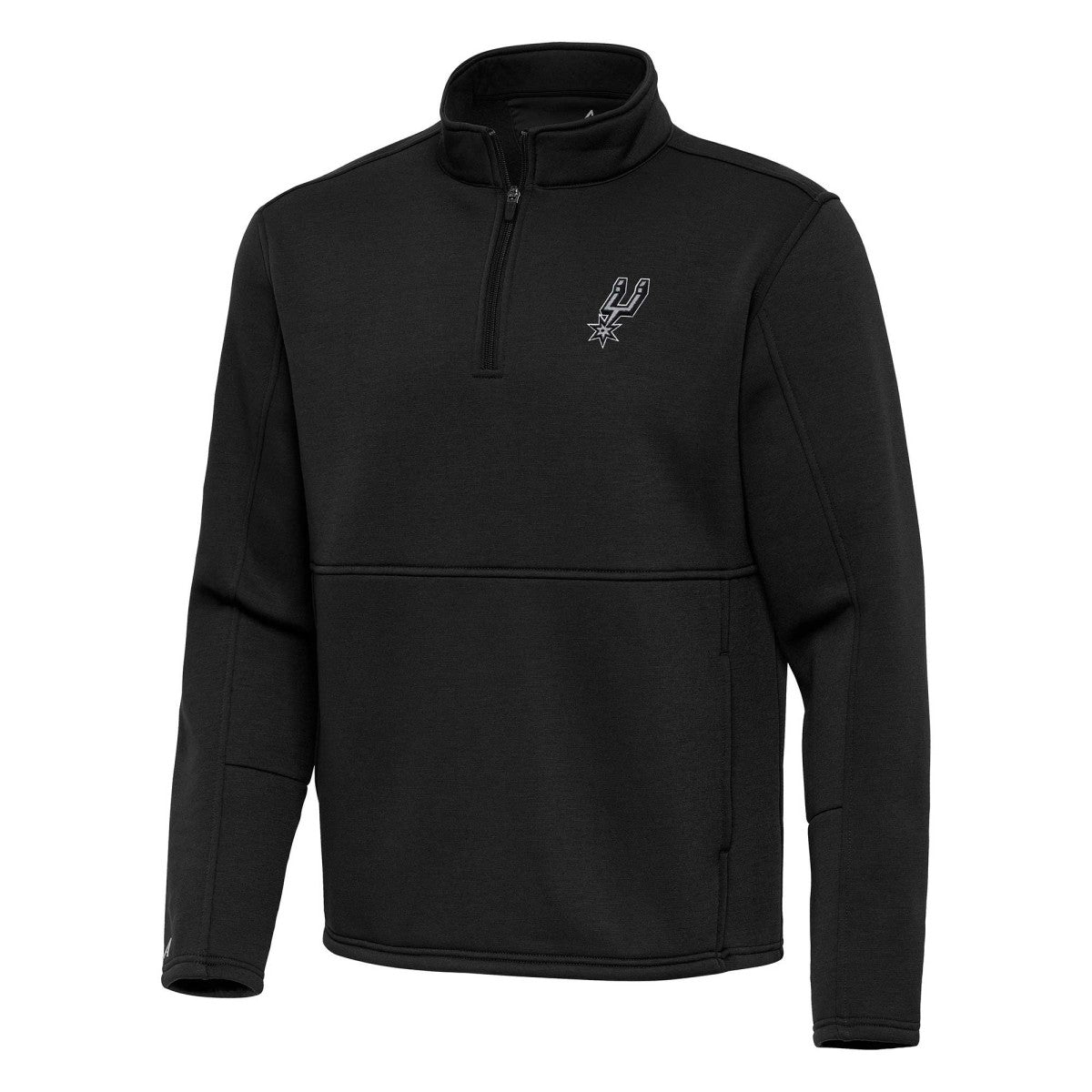 San Antonio Spurs Antigua Twist Quarter-Zip Pullover Top - Black