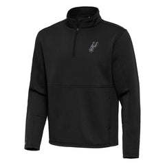 San Antonio Spurs Antigua Twist Quarter-Zip Pullover Top - Black