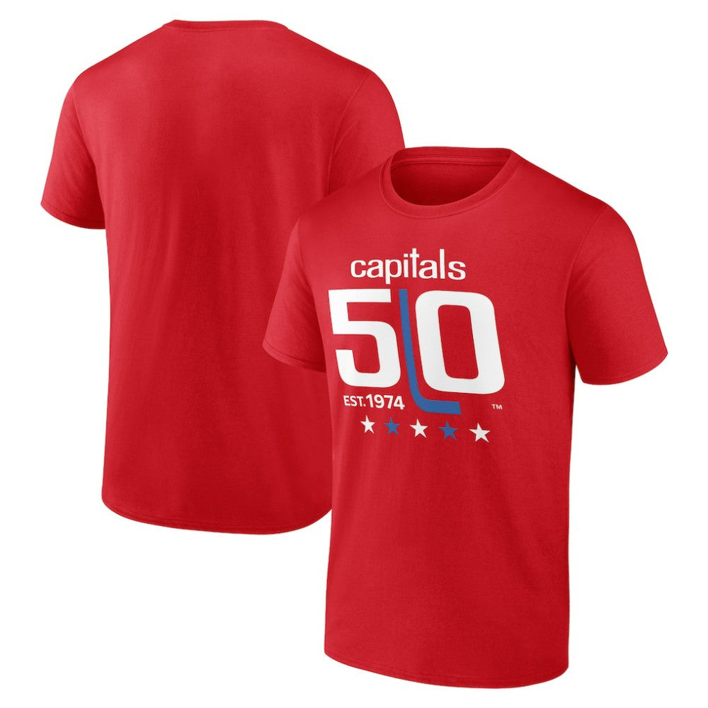 NHL Washington Capitals 50th Anniversary T-Shirt - Red