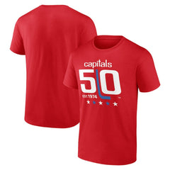 NHL Washington Capitals 50th Anniversary T-Shirt - Red