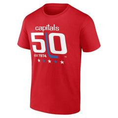 NHL Washington Capitals 50th Anniversary T-Shirt - Red