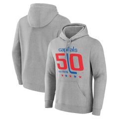 NHL Washington Capitals 50th Anniversary Pullover Hoodie - Gray