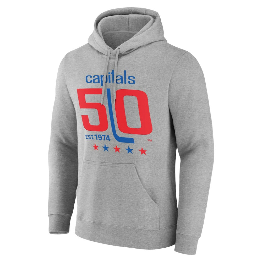 NHL Washington Capitals 50th Anniversary Pullover Hoodie - Gray