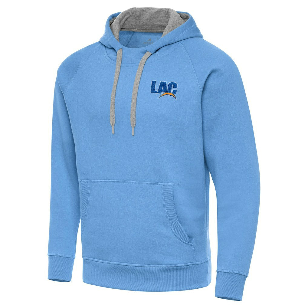Men's Los Angeles Chargers Antigua Victory Pullover Hoodie Powder Blue