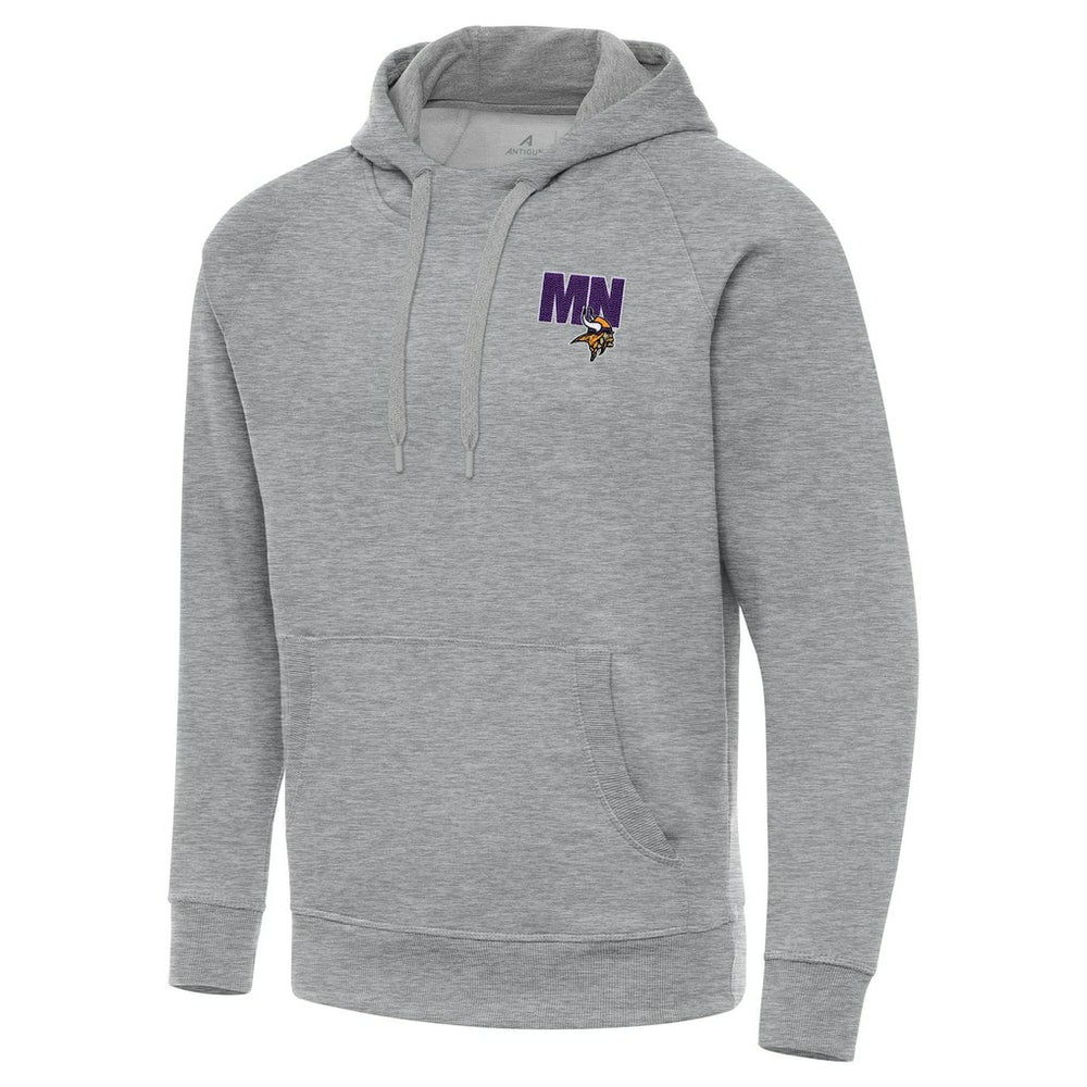 Men's Minnesota Vikings Antigua Victory Pullover Hoodie Heather Gray