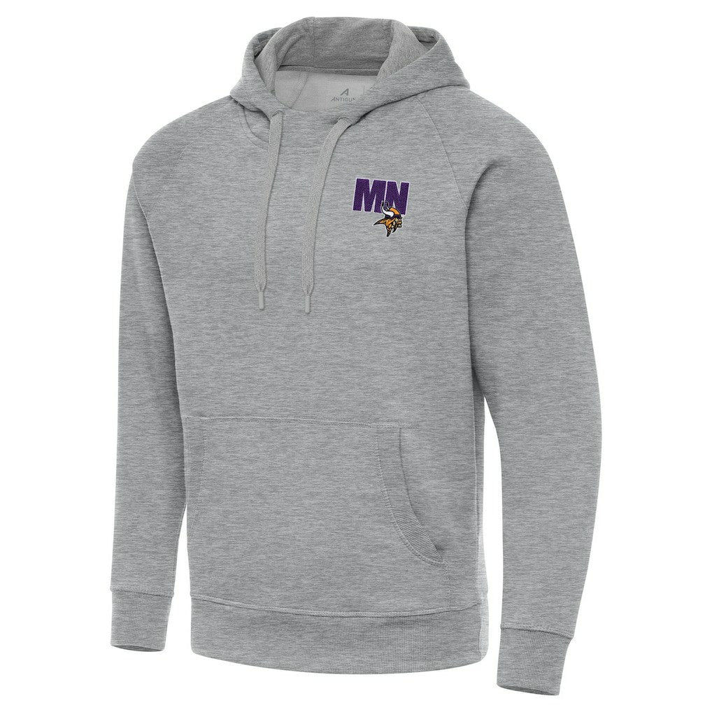 Men's Minnesota Vikings Antigua Victory Pullover Hoodie Heather Gray
