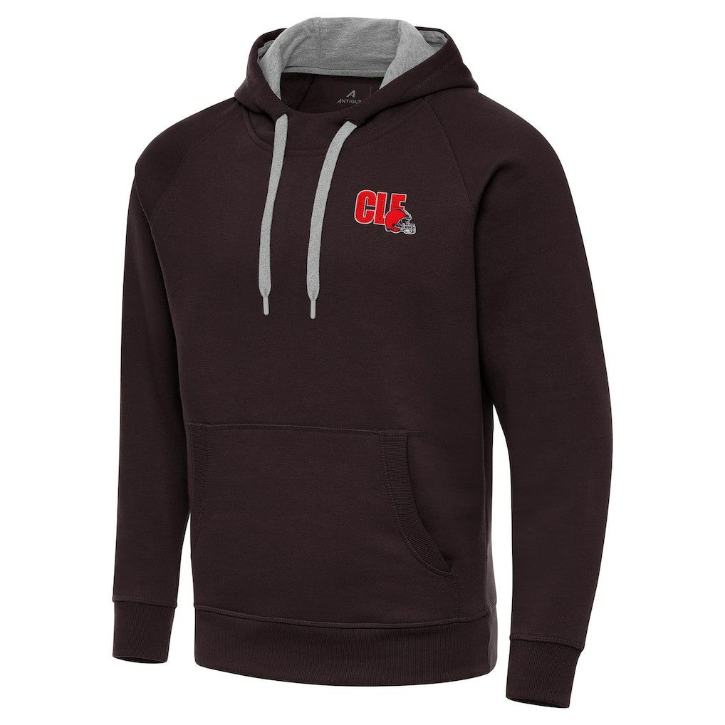 Men's Cleveland Browns Antigua Victory Pullover Hoodie Brown