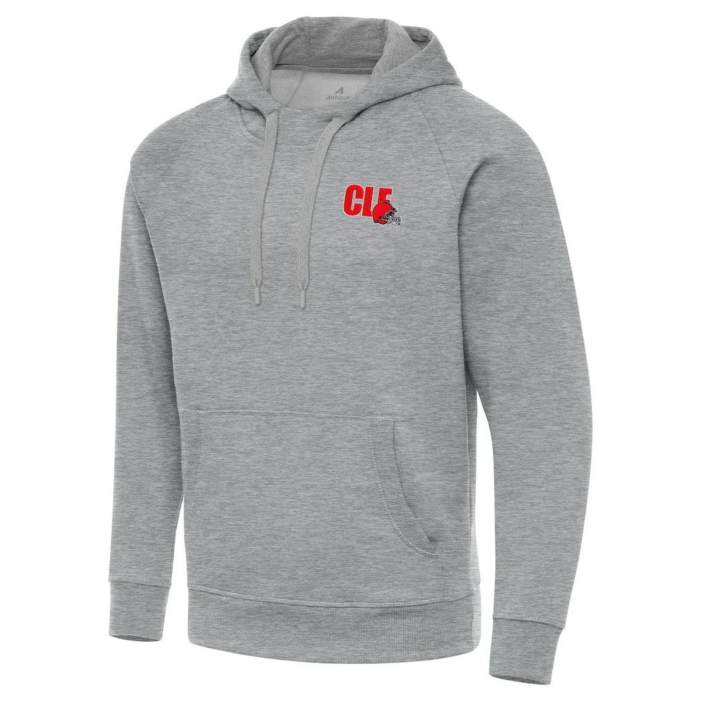 Men's Cleveland Browns Antigua Victory Pullover Hoodie Heather Gray